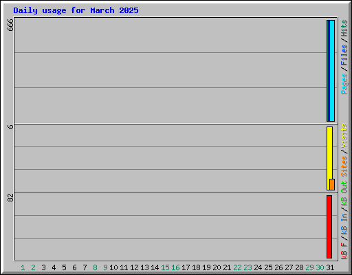 Daily usage for March 2025