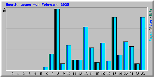 Hourly usage for February 2025