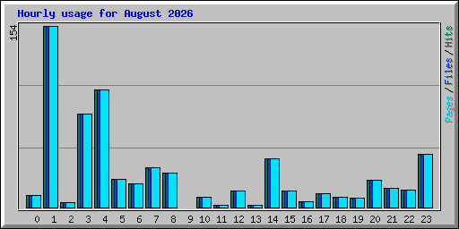 Hourly usage for August 2026